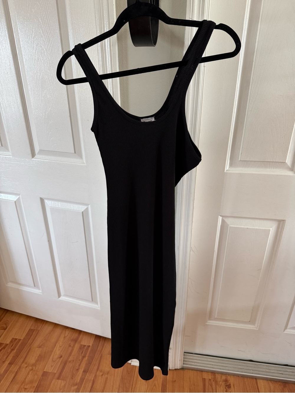 Princess Polly Black Ribbed Midi Tank Dress